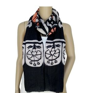 Oversized Fashion Scarf Blue Orange White